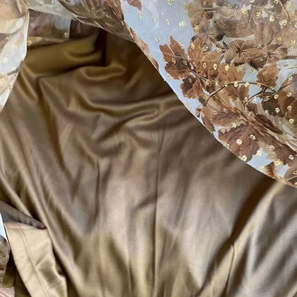 Candalite Gold Brown Tan Maxi Dress XL - Picture 9 of 9